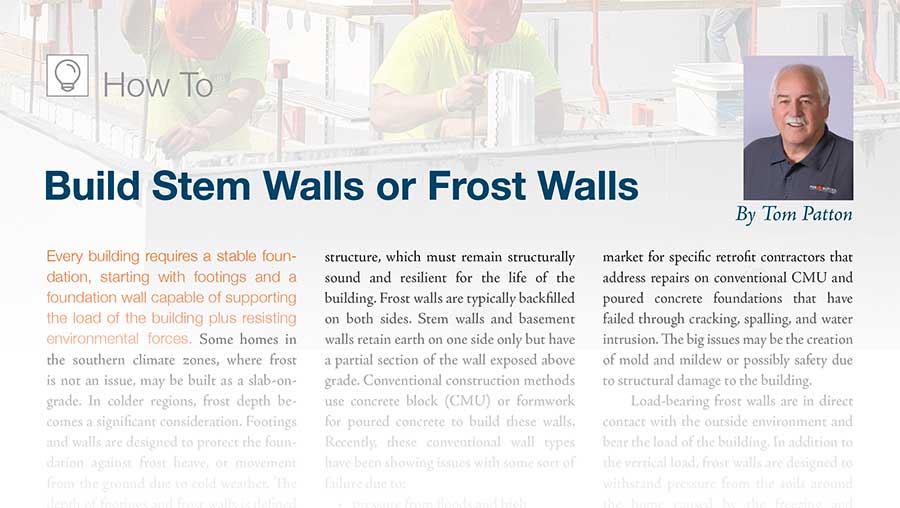 Build Stem Walls or Frost Walls